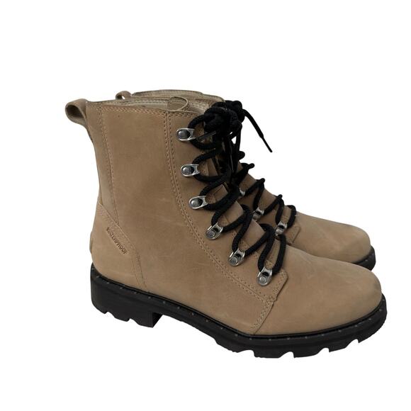 Sorel Shoes - Sorel Lennox Lace Waterproof Boots Women’s Size 9.5 Tan Leather Combat